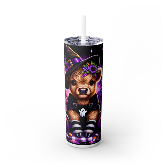 Halloween Skinny Tumbler with Straw, Holiday Gift | for Her 2