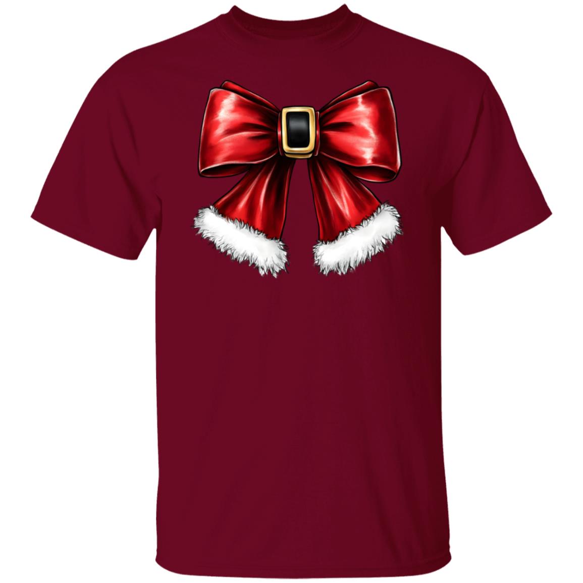 Santa bow Christmas Holiday Gift T-shirt