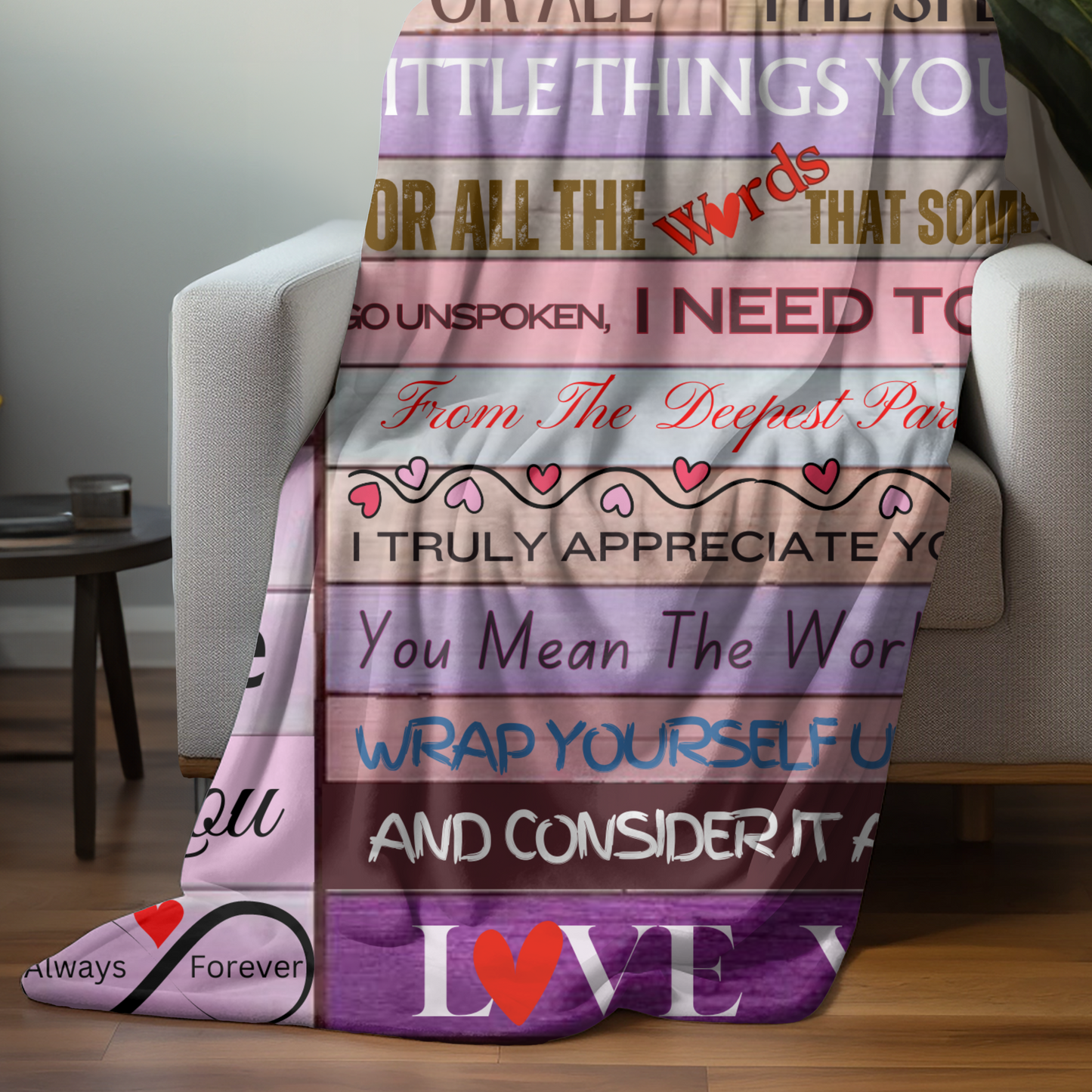 | Mother's day blanket | mother's gift | Christmas Gift | Valentines Gift| From the deepest part of my Heart |