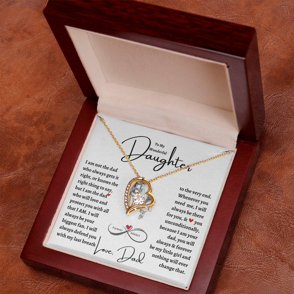 TO My Wonderful Daughter | Forever Love Necklace | Christmas, Holiday, Birthday Graduation, Valentine Gift For Her | Dad |