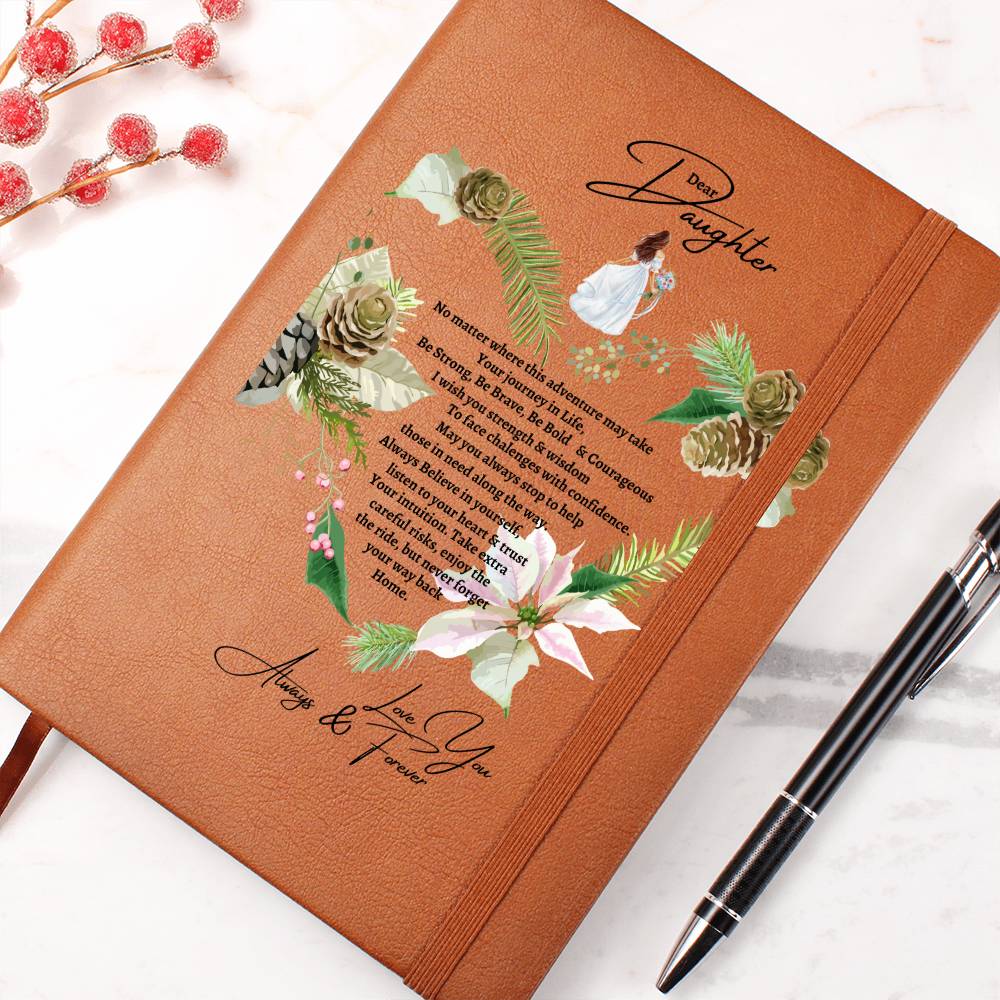 To My Dear Daughter | Christmas Holiday Birthday Journal Gift for Her | Mom Or Dad