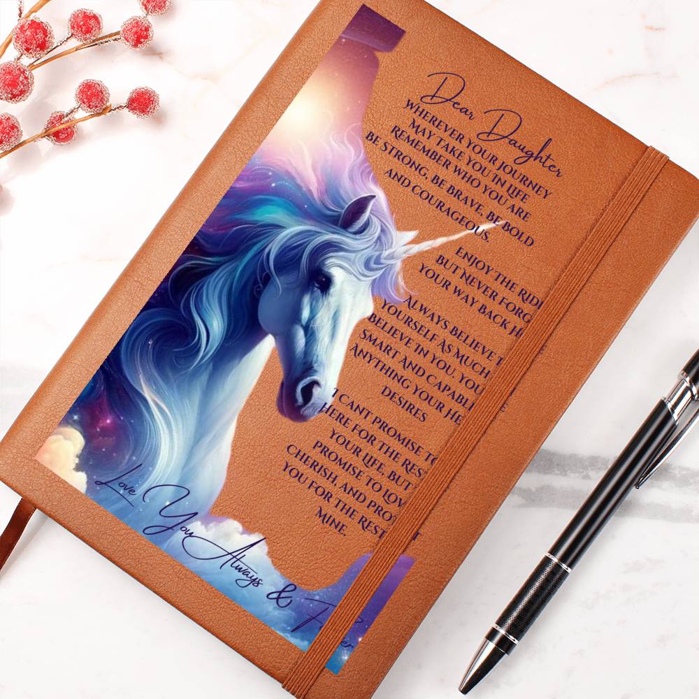 To My Dear Daughter Unicorn Journal | Christmas Holiday Birthday Valentine Gift For Her | Mom or Dad |