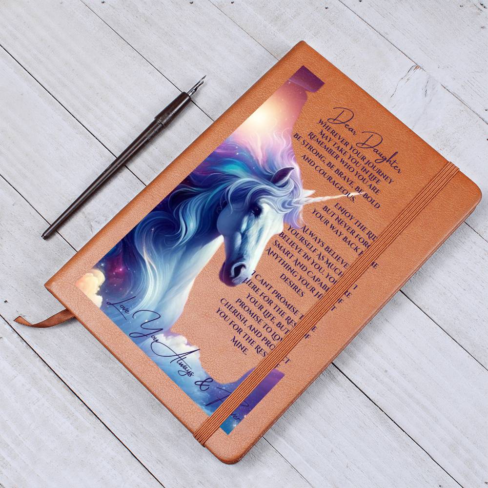 To My Dear Daughter Unicorn Journal | Christmas Holiday Birthday Valentine Gift For Her | Mom or Dad |