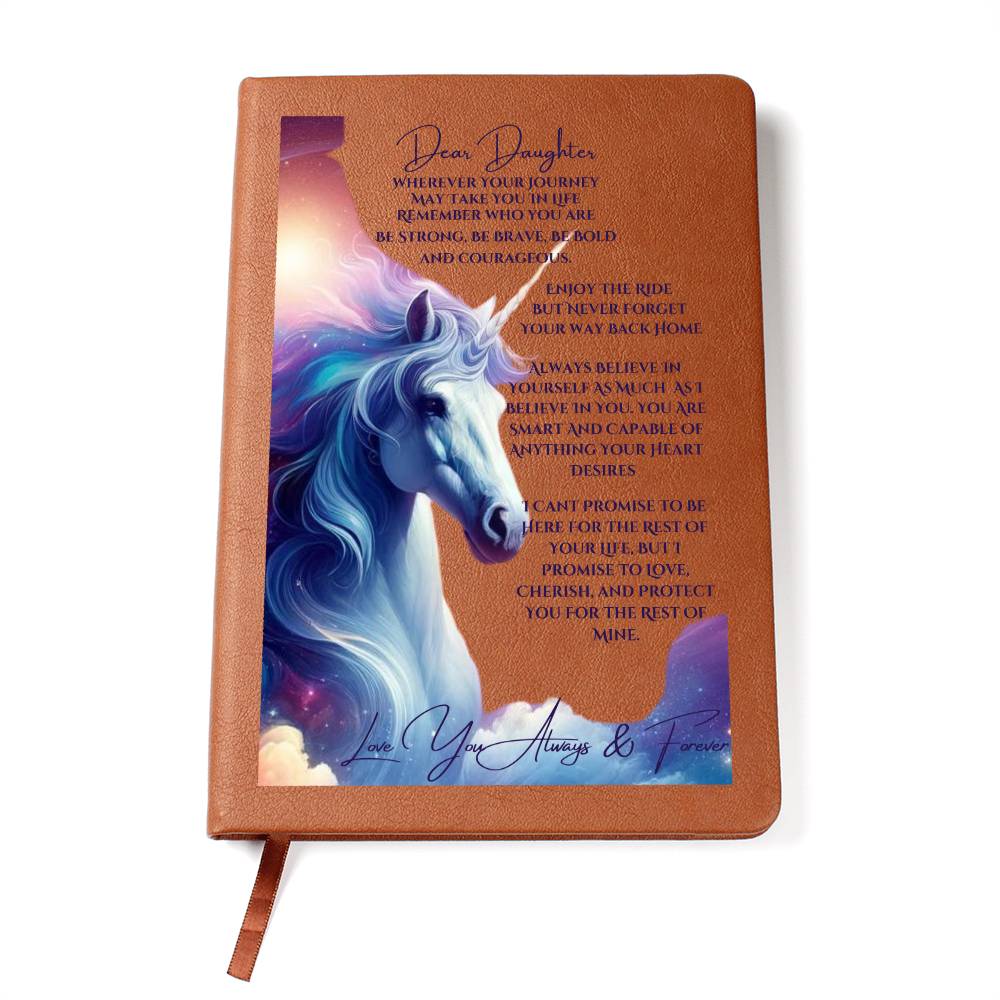 To My Dear Daughter Unicorn Journal | Christmas Holiday Birthday Valentine Gift For Her | Mom or Dad |