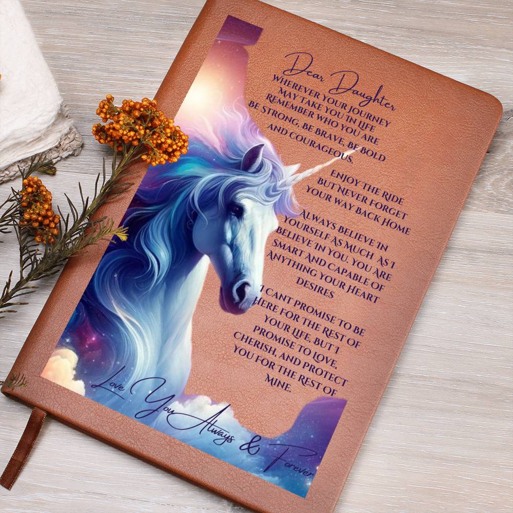 To My Dear Daughter Unicorn Journal | Christmas Holiday Birthday Valentine Gift For Her | Mom or Dad |