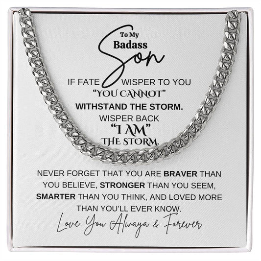 TO MY BADASS SON | CUBAN LINK CHAIN | FATHER'S DAY | GIFT FOR HIM