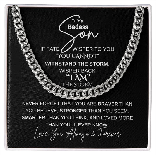 TO MY BADASS SON | CUBAN LINK CHAIN | FATHER'S DAY | GIFT FOR HIM