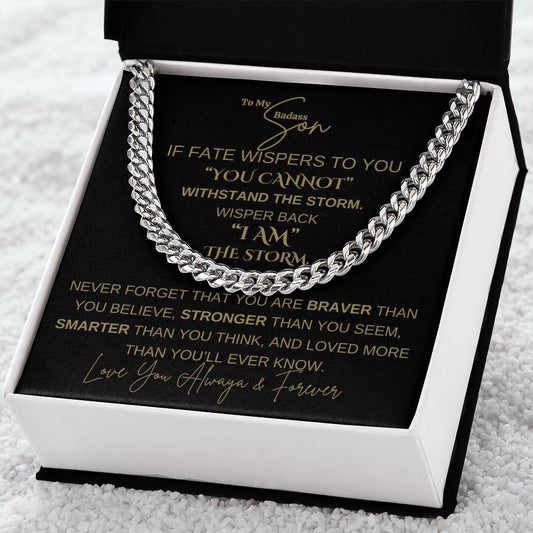 TO MY BADASS SON | CUBAN LINK CHAIN | FATHER'S DAY GIFT | GIFT FOR HIM