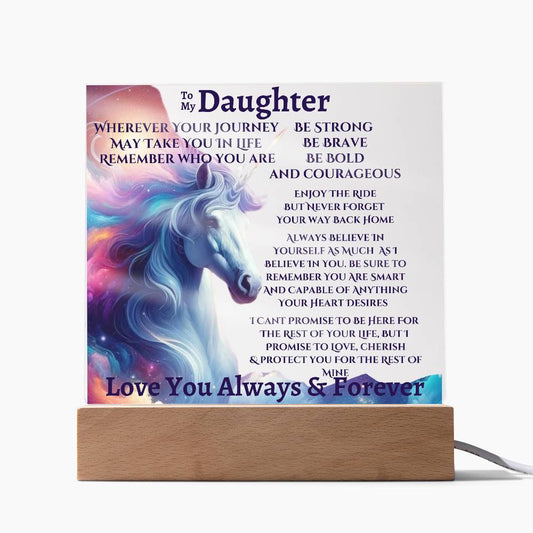 To My Daughter | Unicorn Acrylic for her | Birthday, Christmas, Holiday | Mom Or Dad |