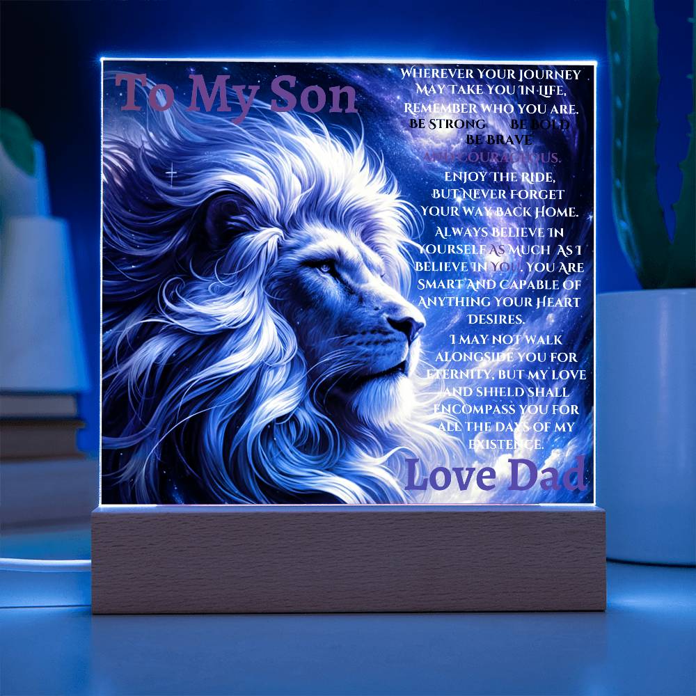 To My Son Acrylic | This old Old Lion | Holidays Christmas Birthday  gifts For Him | Dad |