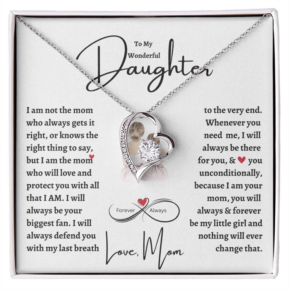 To My Wonderful Daughter | Forever Love Necklace | Christmas, Holiday, Birthday Graduation, Valentine Gift For Her | mom |