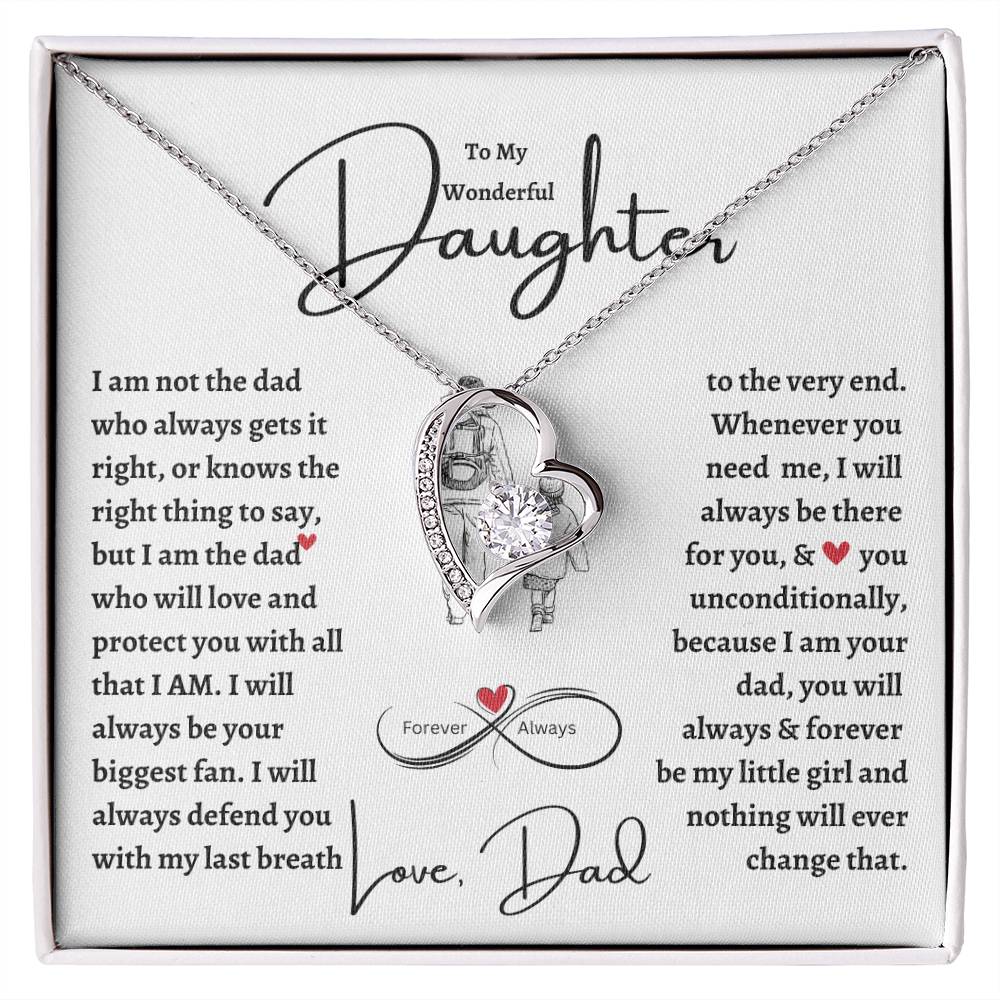 TO My Wonderful Daughter | Forever Love Necklace | Christmas, Holiday, Birthday Graduation, Valentine Gift For Her | Dad |