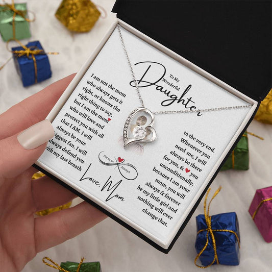 To My Wonderful Daughter | Forever Love Necklace | Christmas, Holiday, Birthday Graduation, Valentine Gift For Her | mom |