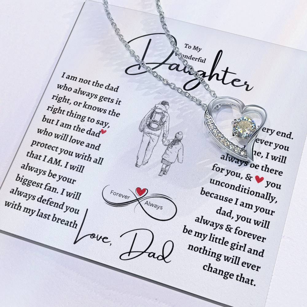 TO My Wonderful Daughter | Forever Love Necklace | Christmas, Holiday, Birthday Graduation, Valentine Gift For Her | Dad |