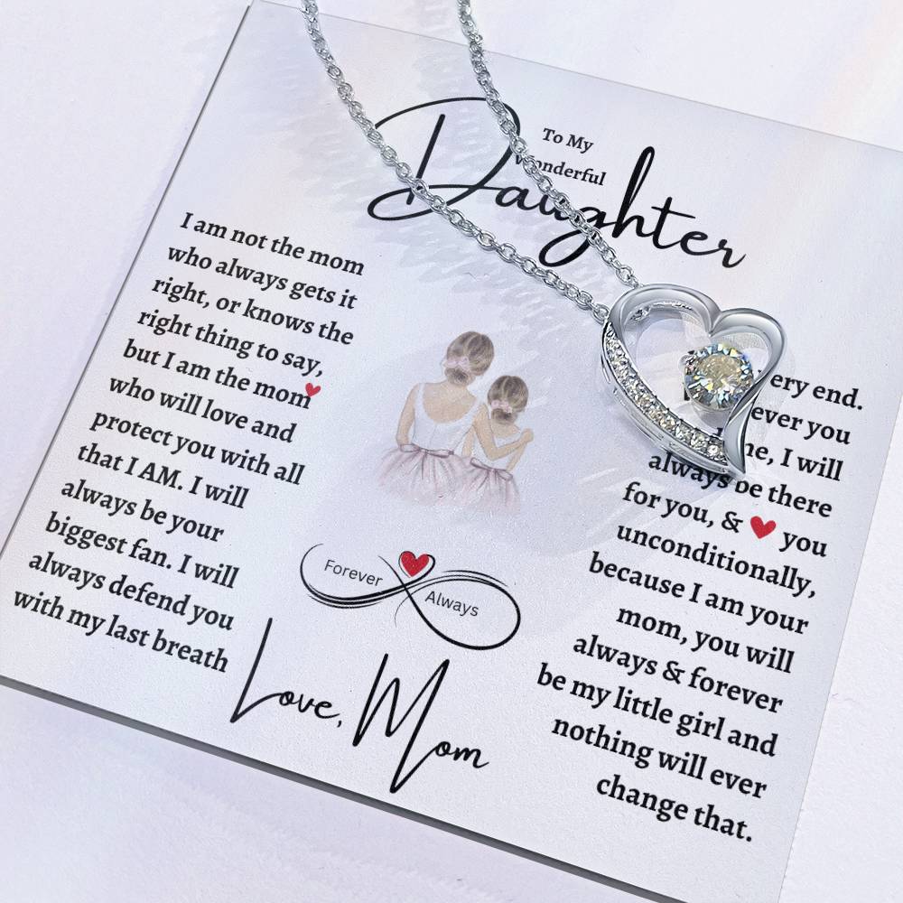 To My Wonderful Daughter | Forever Love Necklace | Christmas, Holiday, Birthday Graduation, Valentine Gift For Her | mom |