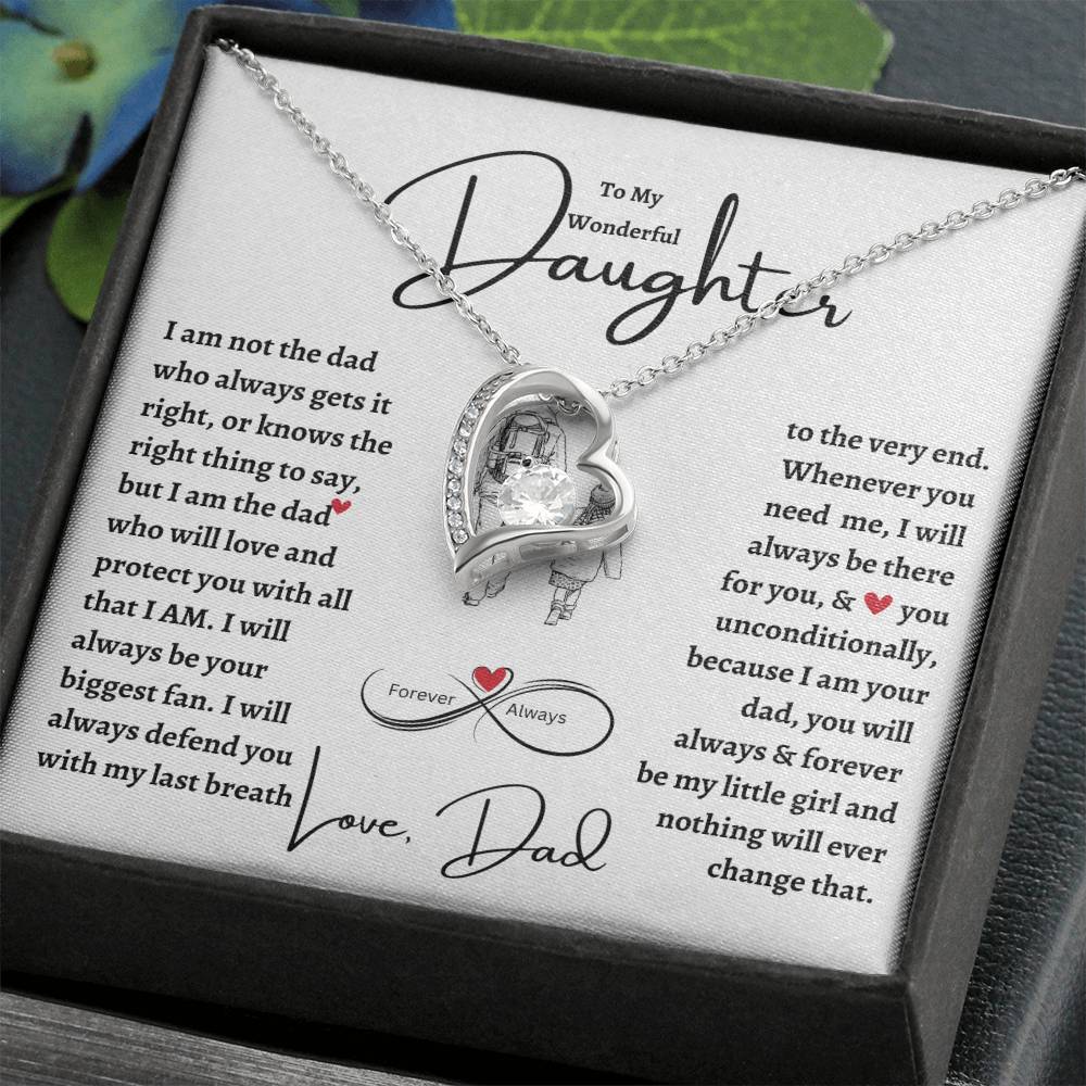 TO My Wonderful Daughter | Forever Love Necklace | Christmas, Holiday, Birthday Graduation, Valentine Gift For Her | Dad |