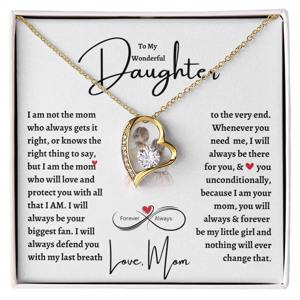 To My Wonderful Daughter | Forever Love Necklace | Christmas, Holiday, Birthday Graduation, Valentine Gift For Her | mom |