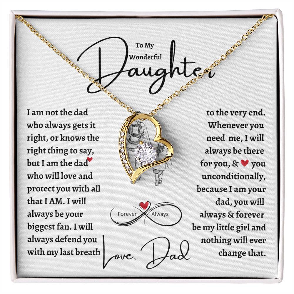 TO My Wonderful Daughter | Forever Love Necklace | Christmas, Holiday, Birthday Graduation, Valentine Gift For Her | Dad |