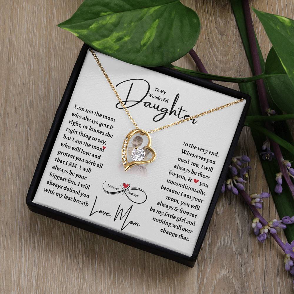 To My Wonderful Daughter | Forever Love Necklace | Christmas, Holiday, Birthday Graduation, Valentine Gift For Her | mom |