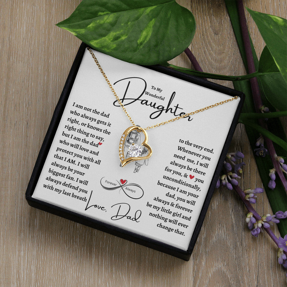 TO My Wonderful Daughter | Forever Love Necklace | Christmas, Holiday, Birthday Graduation, Valentine Gift For Her | Dad |