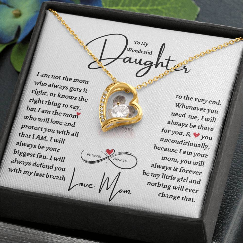 To My Wonderful Daughter | Forever Love Necklace | Christmas, Holiday, Birthday Graduation, Valentine Gift For Her | mom |