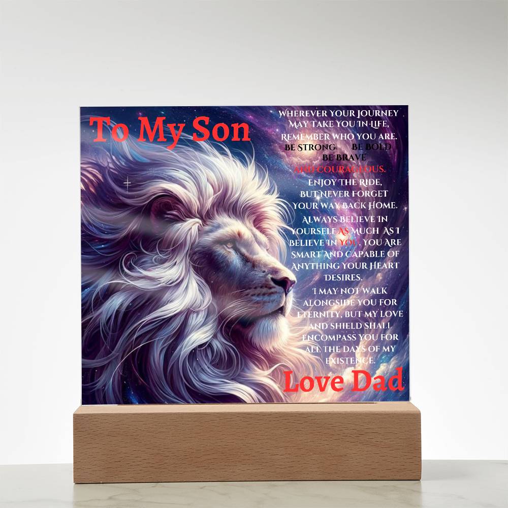 To My Son Acrylic | This old Old Lion | Holidays Christmas Birthday  gifts For Him | Dad |