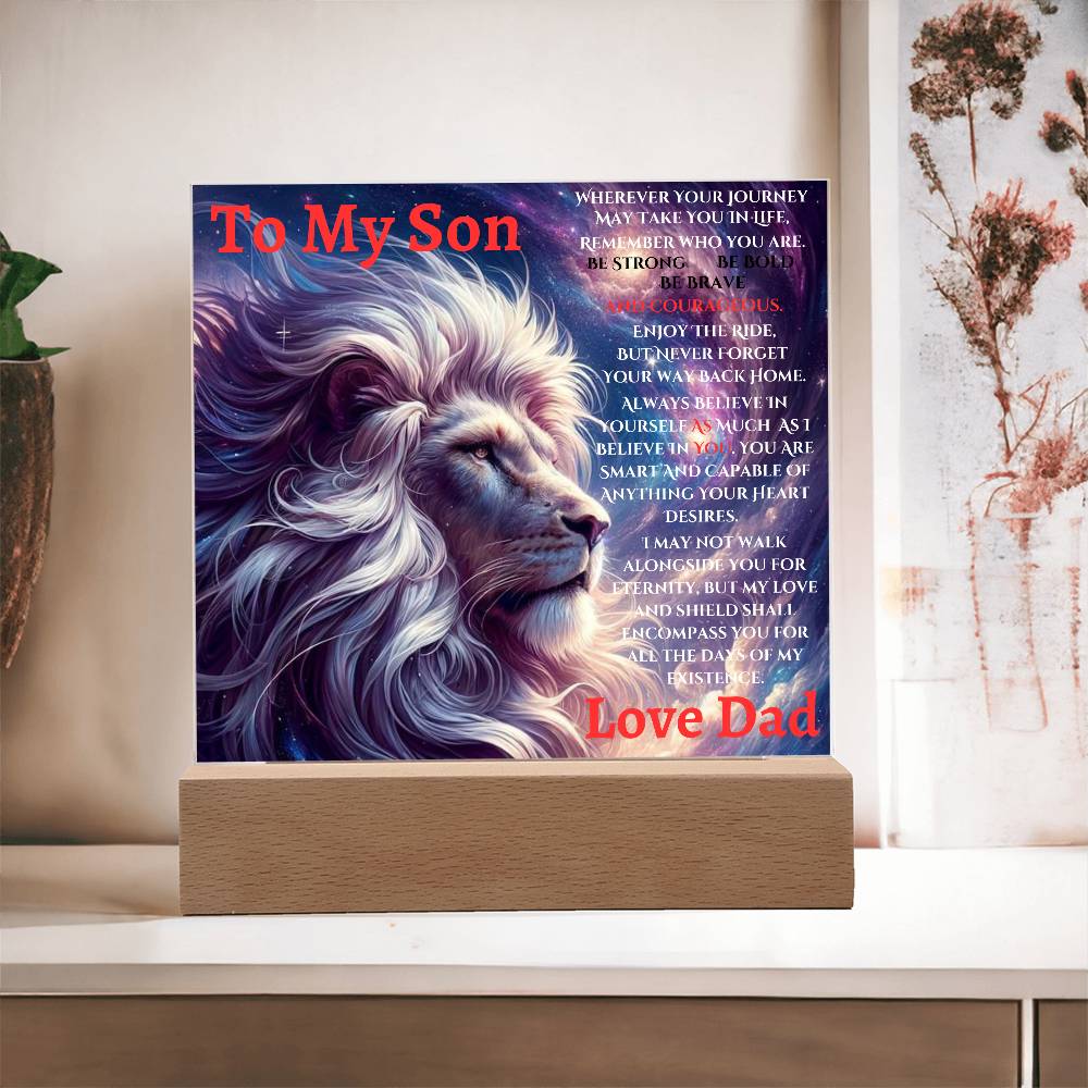 To My Son Acrylic | This old Old Lion | Holidays Christmas Birthday  gifts For Him | Dad |