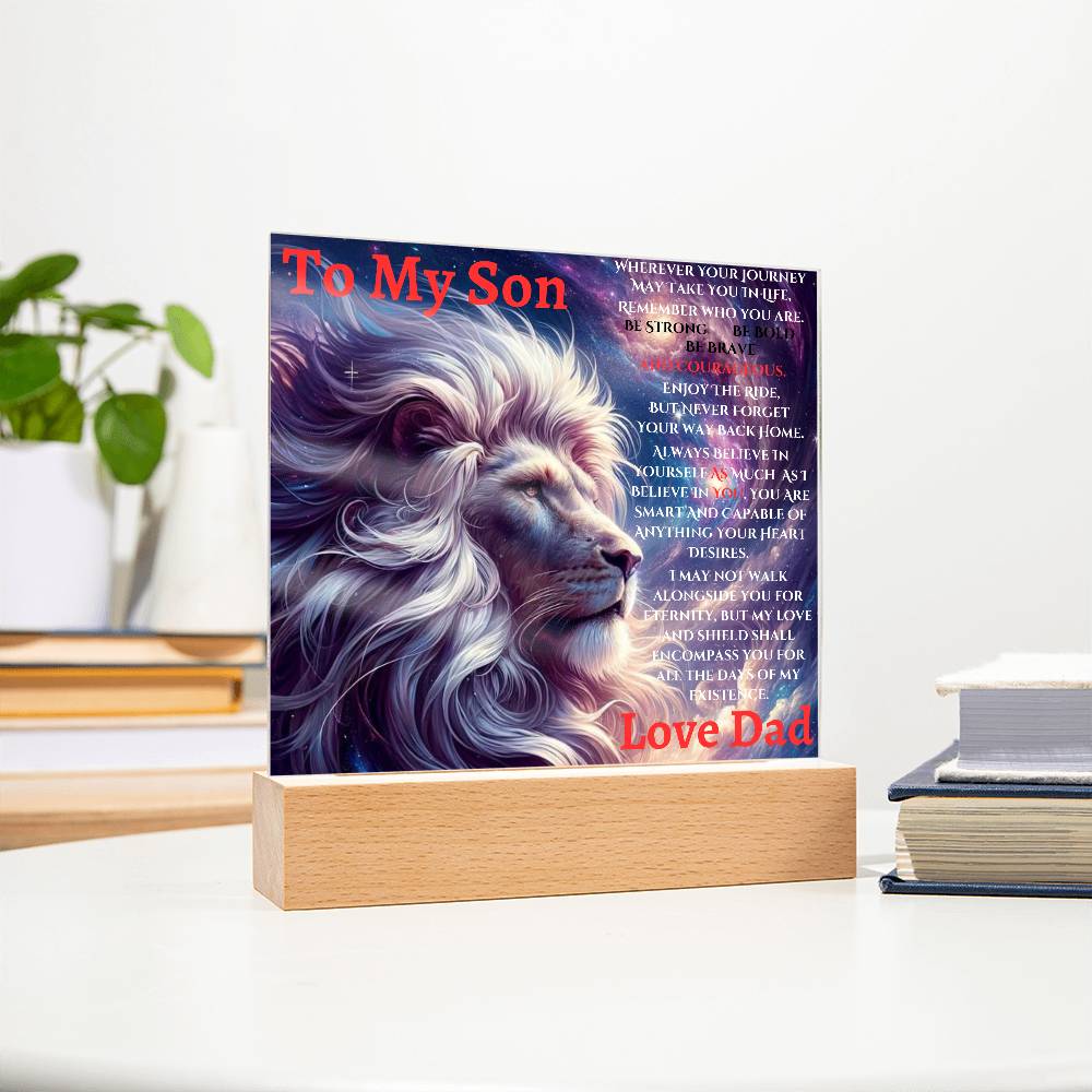 To My Son Acrylic | This old Old Lion | Holidays Christmas Birthday  gifts For Him | Dad |