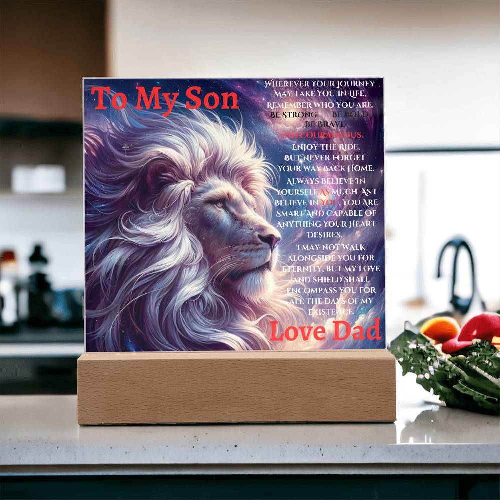 To My Son Acrylic | This old Old Lion | Holidays Christmas Birthday  gifts For Him | Dad |