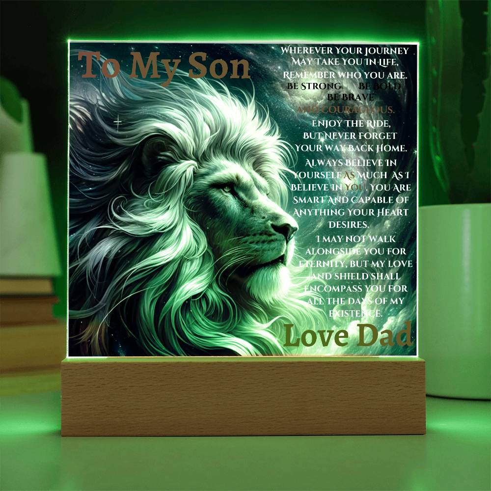 To My Son Acrylic | This old Old Lion | Holidays Christmas Birthday  gifts For Him | Dad |