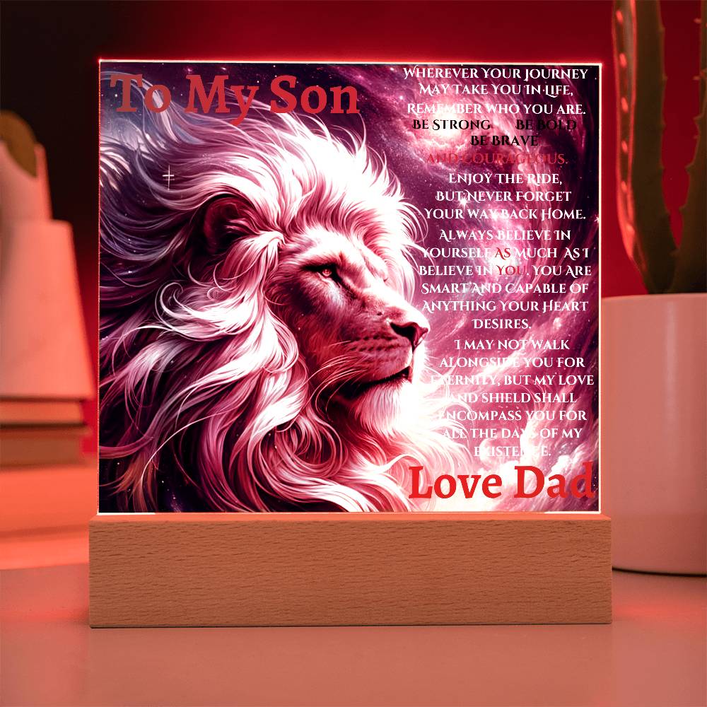 To My Son Acrylic | This old Old Lion | Holidays Christmas Birthday  gifts For Him | Dad |